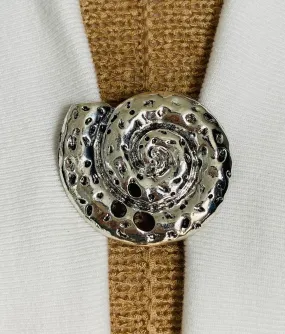 Sweater Clips Silver Conch Sea Shell Spiral Cardigan Clasp Seashell Sweater Clip Dress Clip Snail Sweater Guard Gifts for Her by Fabulici