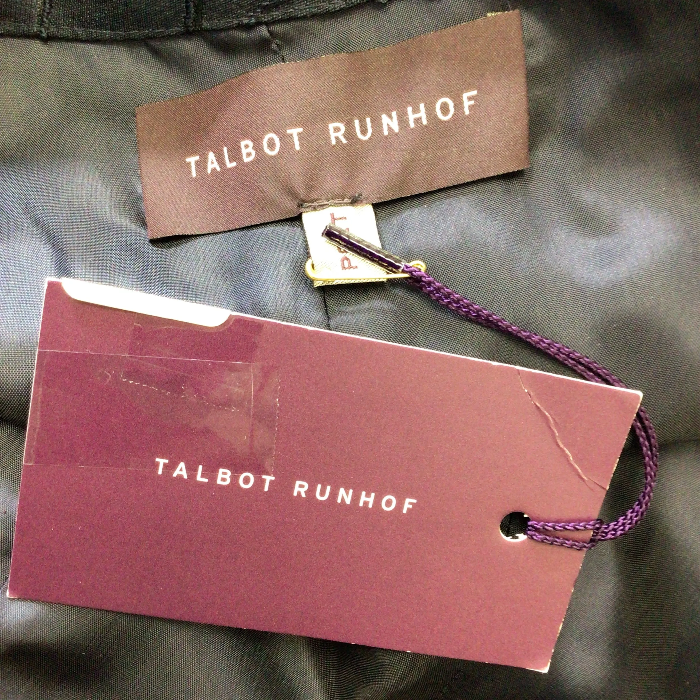 Talbot Runhof Navy Blue / Silver Metallic Lurex Detail Bateau Neck Jacquard A-Line Dress