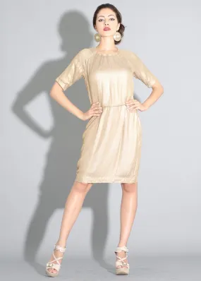 Tressa - Metalic gold all over sequins holiday dress