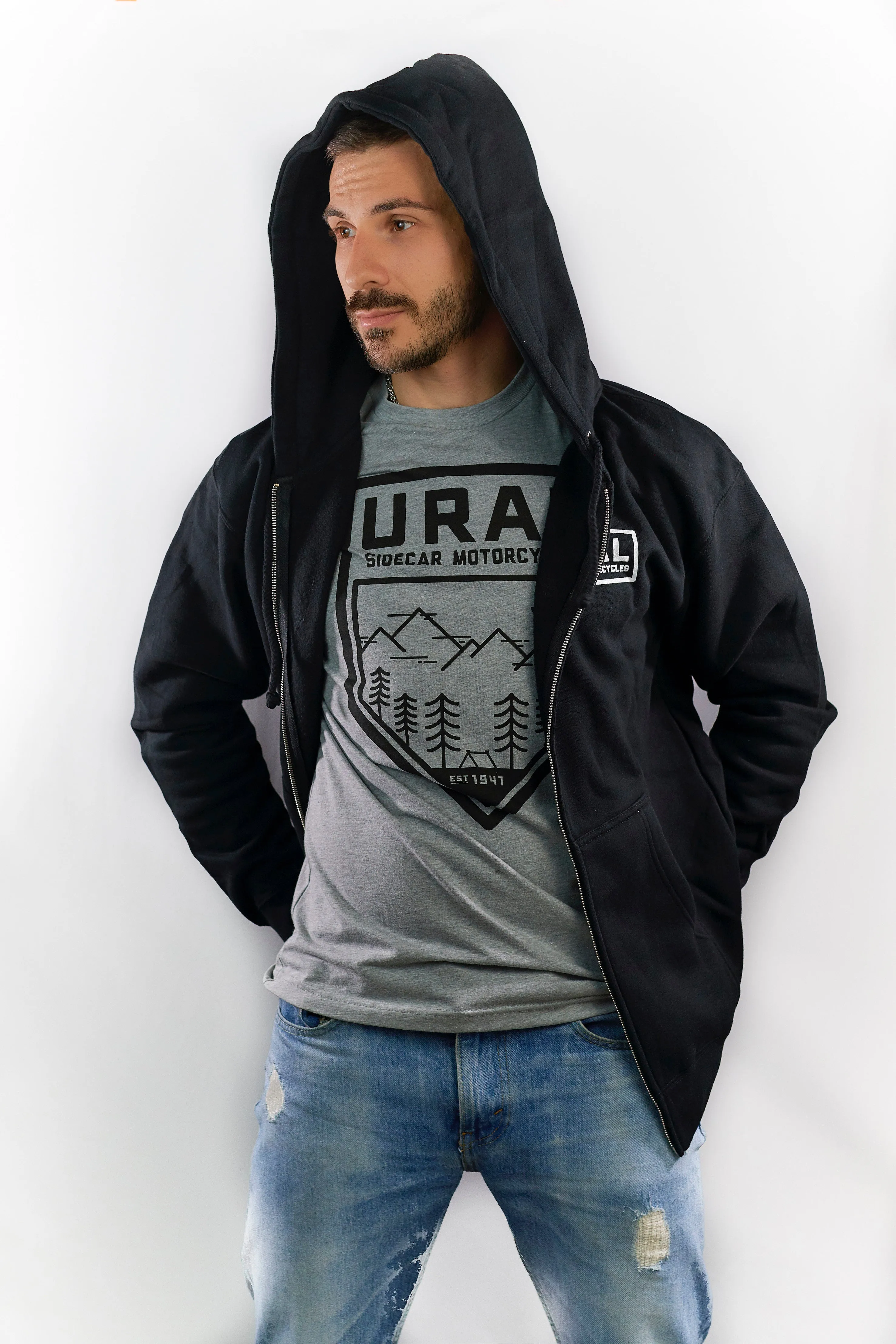 Ural Text Badge Hoodie - Black