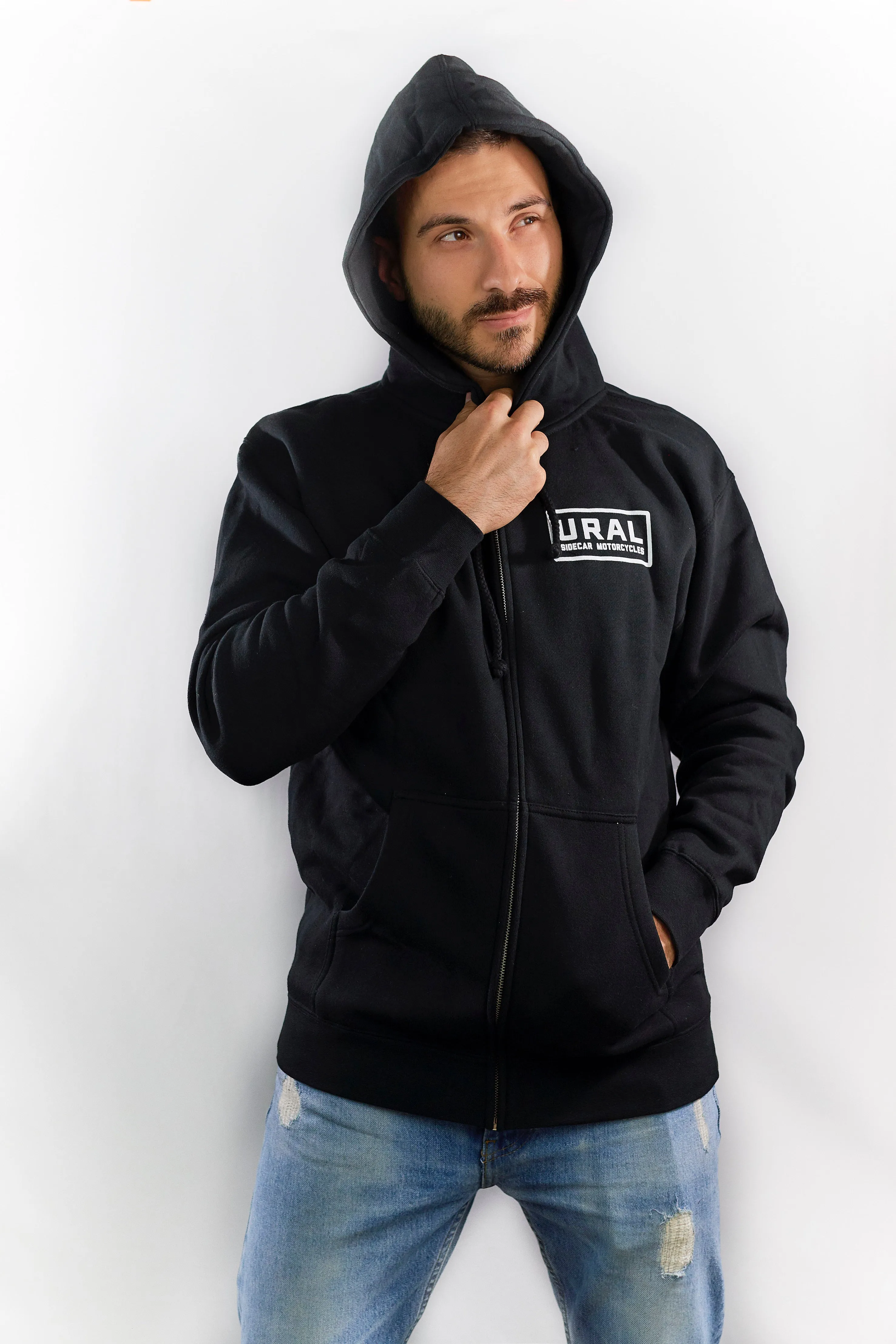 Ural Text Badge Hoodie - Black