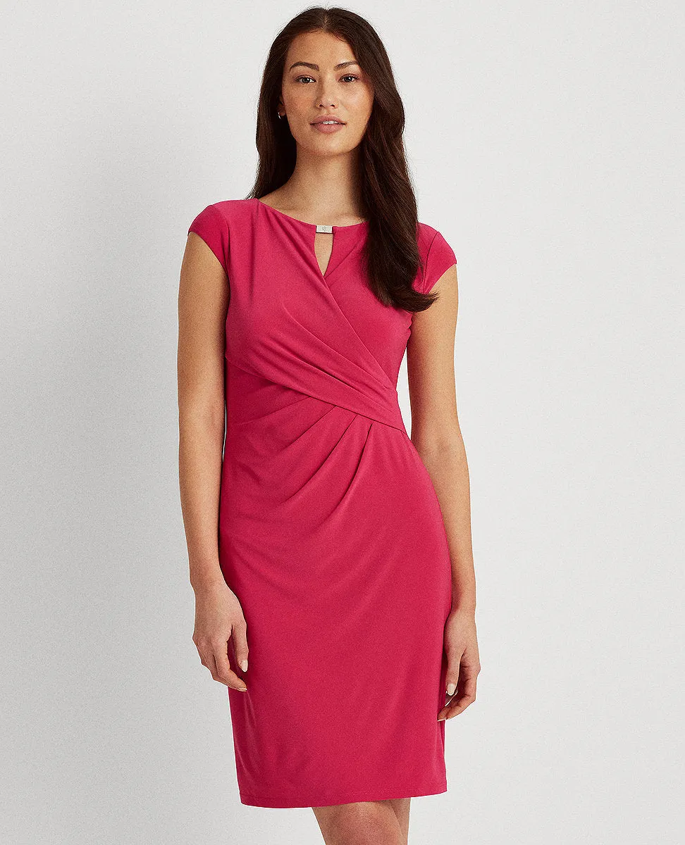 Wrap-Style Jersey Dress In Pink